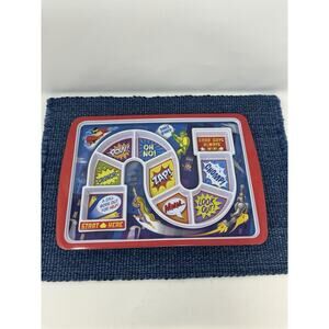 SUPER HERO Fred and Friends Dinner Winner Kids Game Divided Plate Melamine